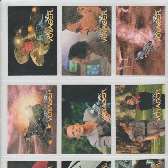 1995 Skybox Star Trek Voyager Complete Base Card Set (98) 9 x 11 Binder Sheets - Picture 1 of 13